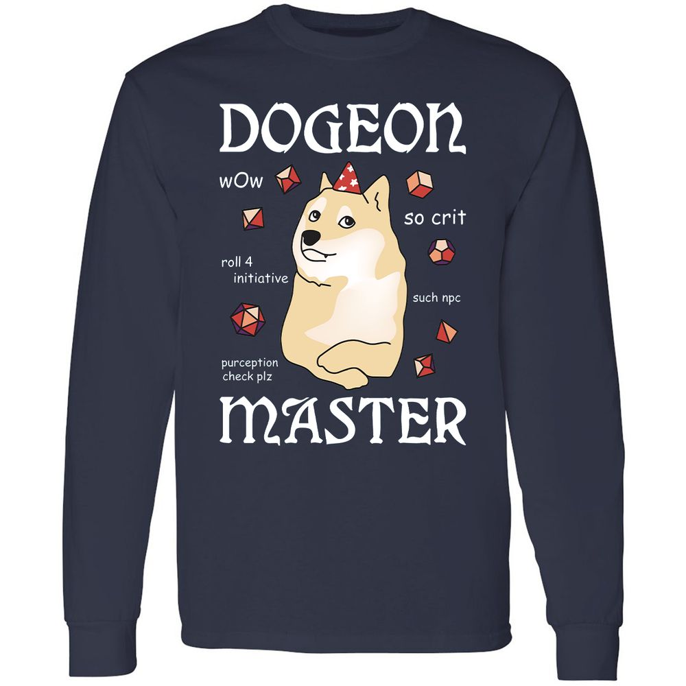 Dogeon Master Long Sleeve T-Shirt - Navy - 2