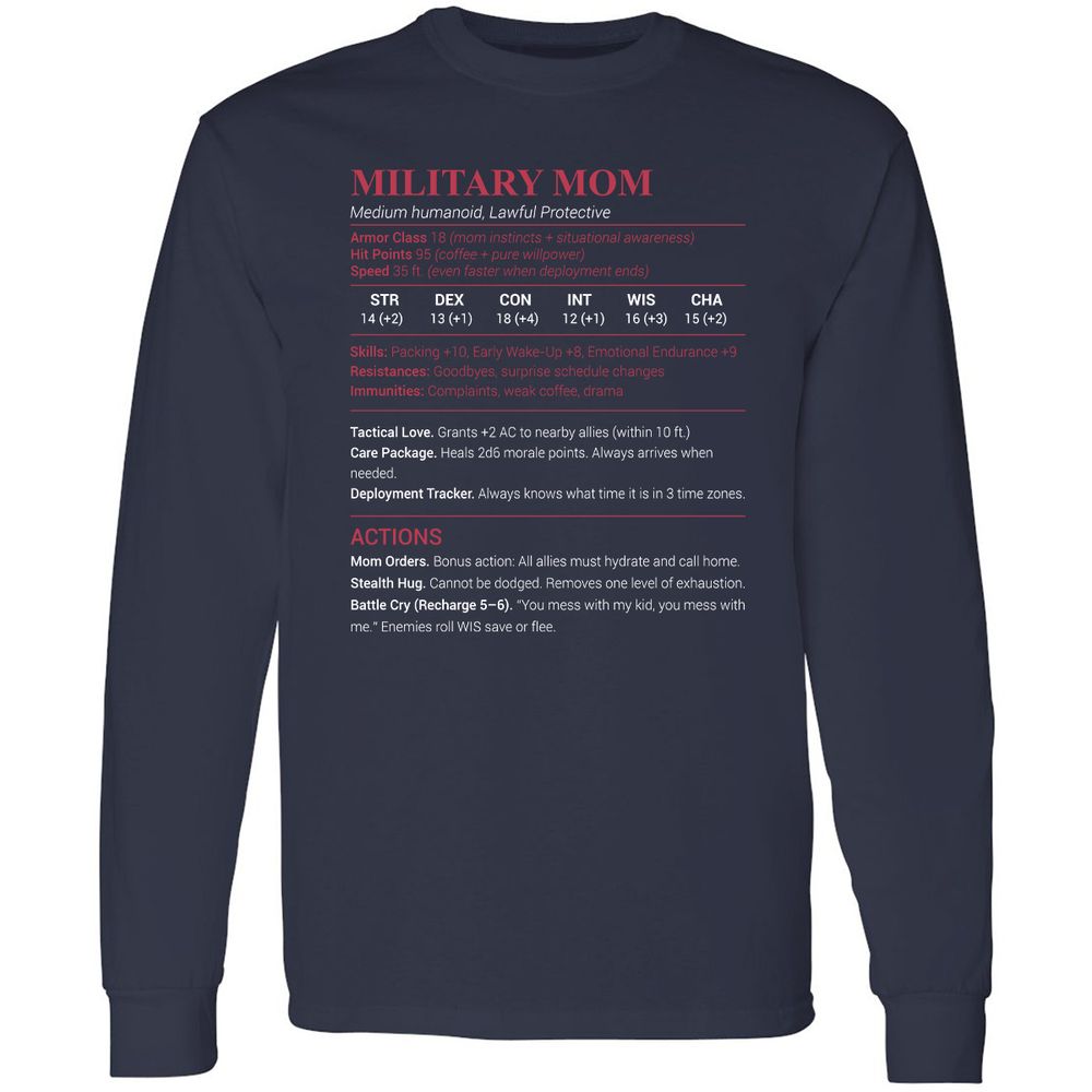 Military Mom Long Sleeve T-Shirt - Navy - 2