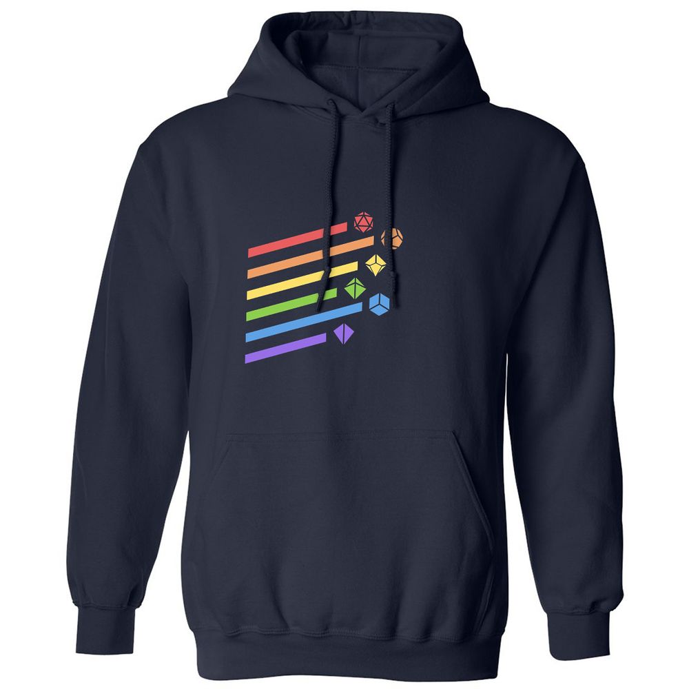Rainbow Dice Set Classic Unisex Hoodie - Navy - 2
