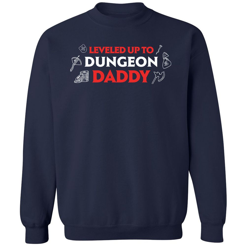 Leveled Up To Dungeon Daddy Classic Unisex Sweatshirt - Navy - 2