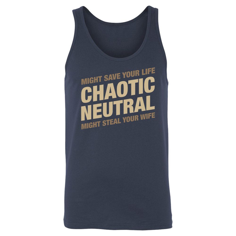 Might Save Your Life Might Steal Your Wife Unisex Jersey Tank - Navy - 2