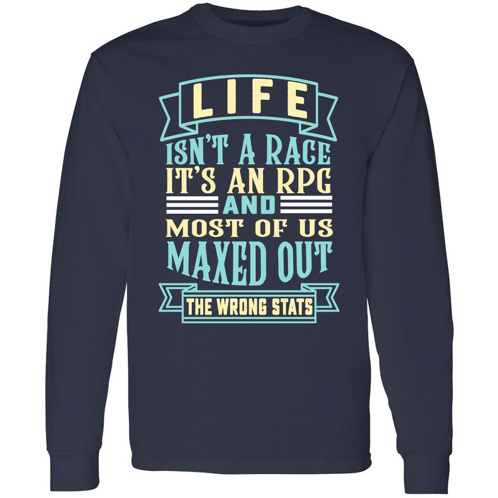 Life Is A RPG Long Sleeve T-Shirt - Navy - 2