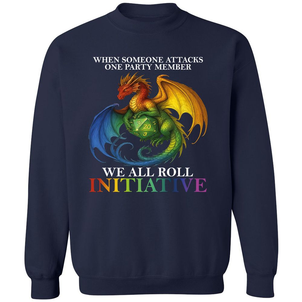 Dragon Roll For Initiative Classic Unisex Sweatshirt - Navy - 2