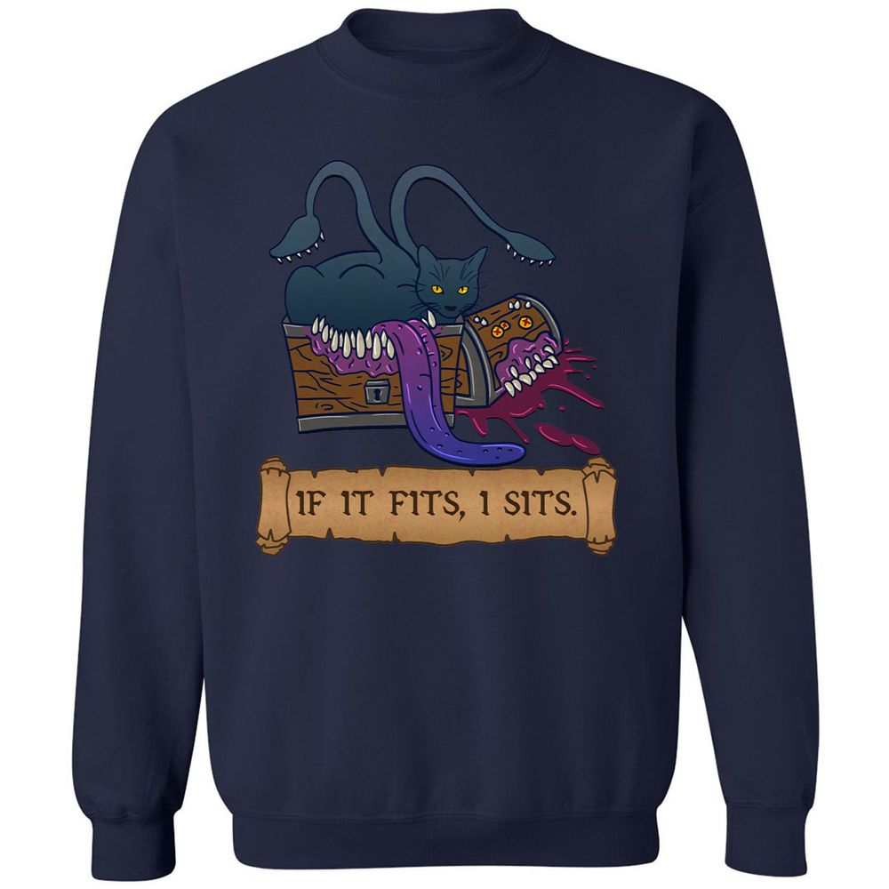 If It Fits I Sits Classic Unisex Sweatshirt - Navy - 2