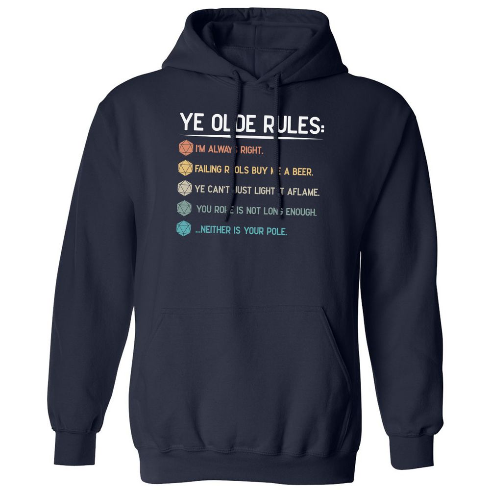 Dungeon Master Rules – Ye Olde RPG Classic Unisex Hoodie - Navy - 2