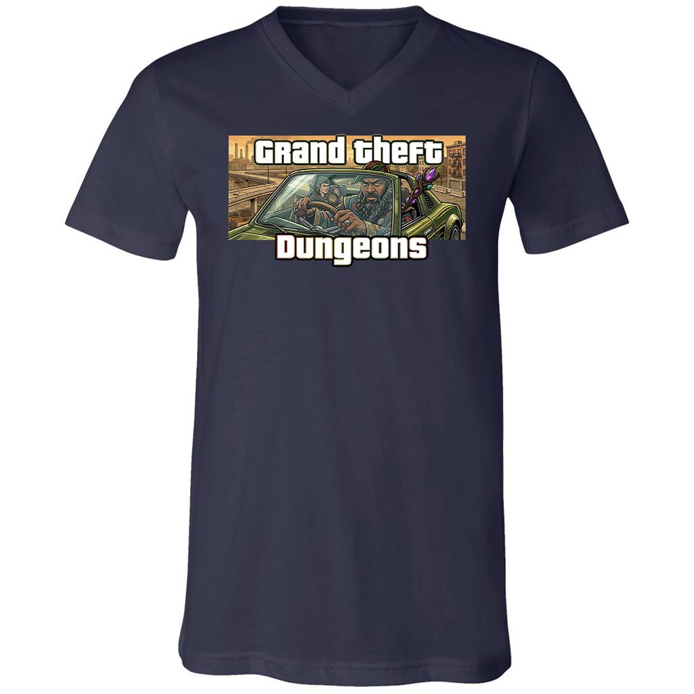 Grand Theft Dungeons Unisex V-Neck T-Shirt - Navy - 2