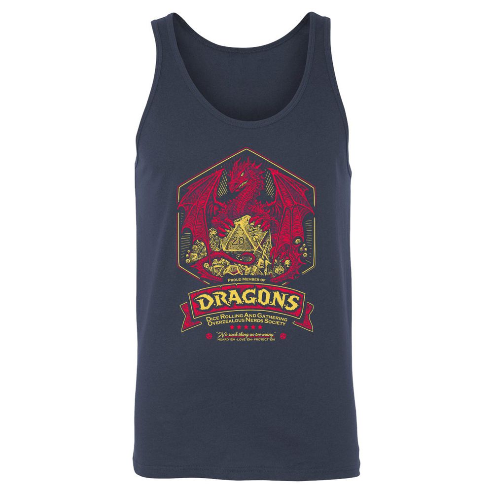 Fantasy Dragon With Dice - Navy - 2