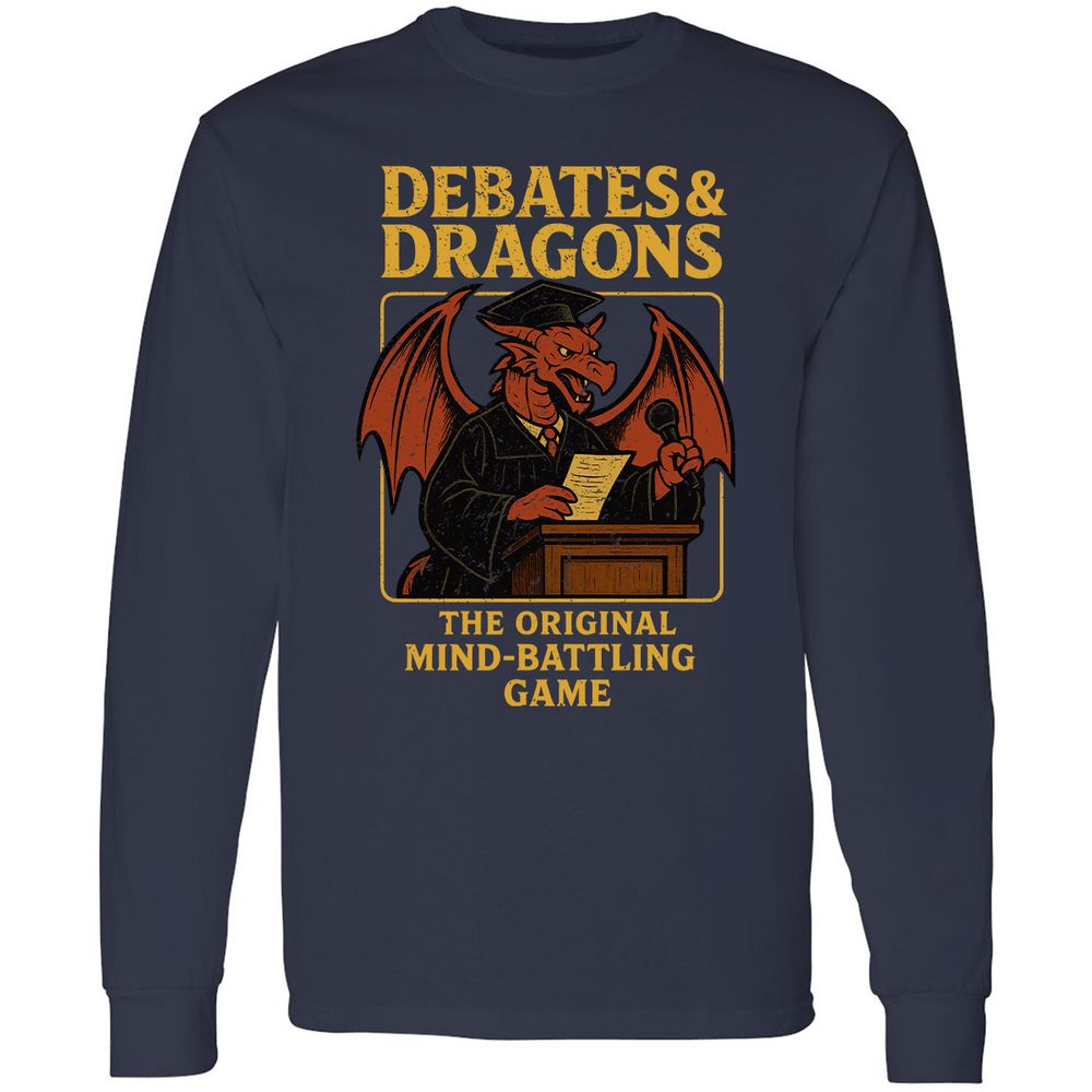 Debates & Dragons Long Sleeve T-Shirt - Navy - 2