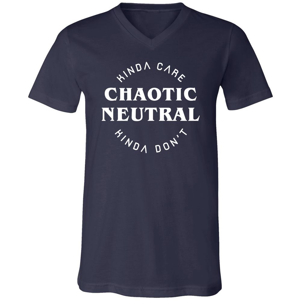 Chaotic Neutral Unisex V-Neck T-Shirt - Navy - 2