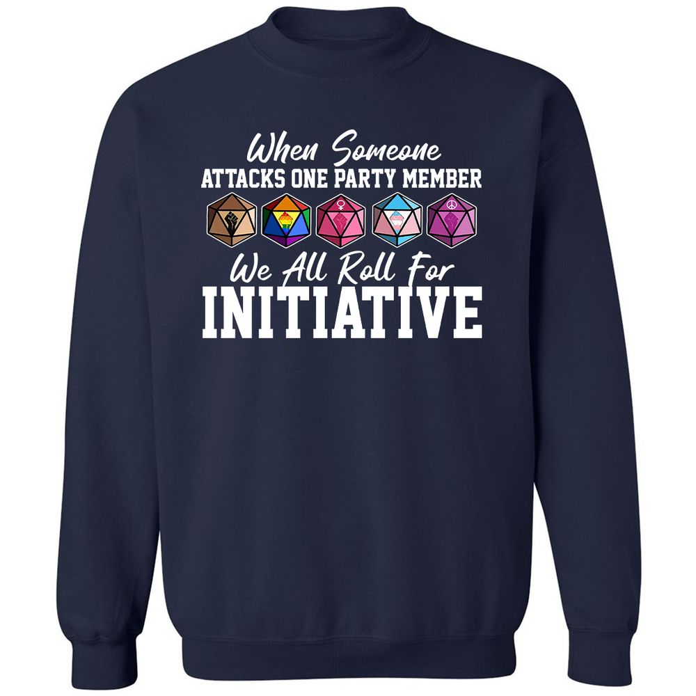 LGBT Roll For Initiative Classic Unisex Sweatshirt - Navy - 2