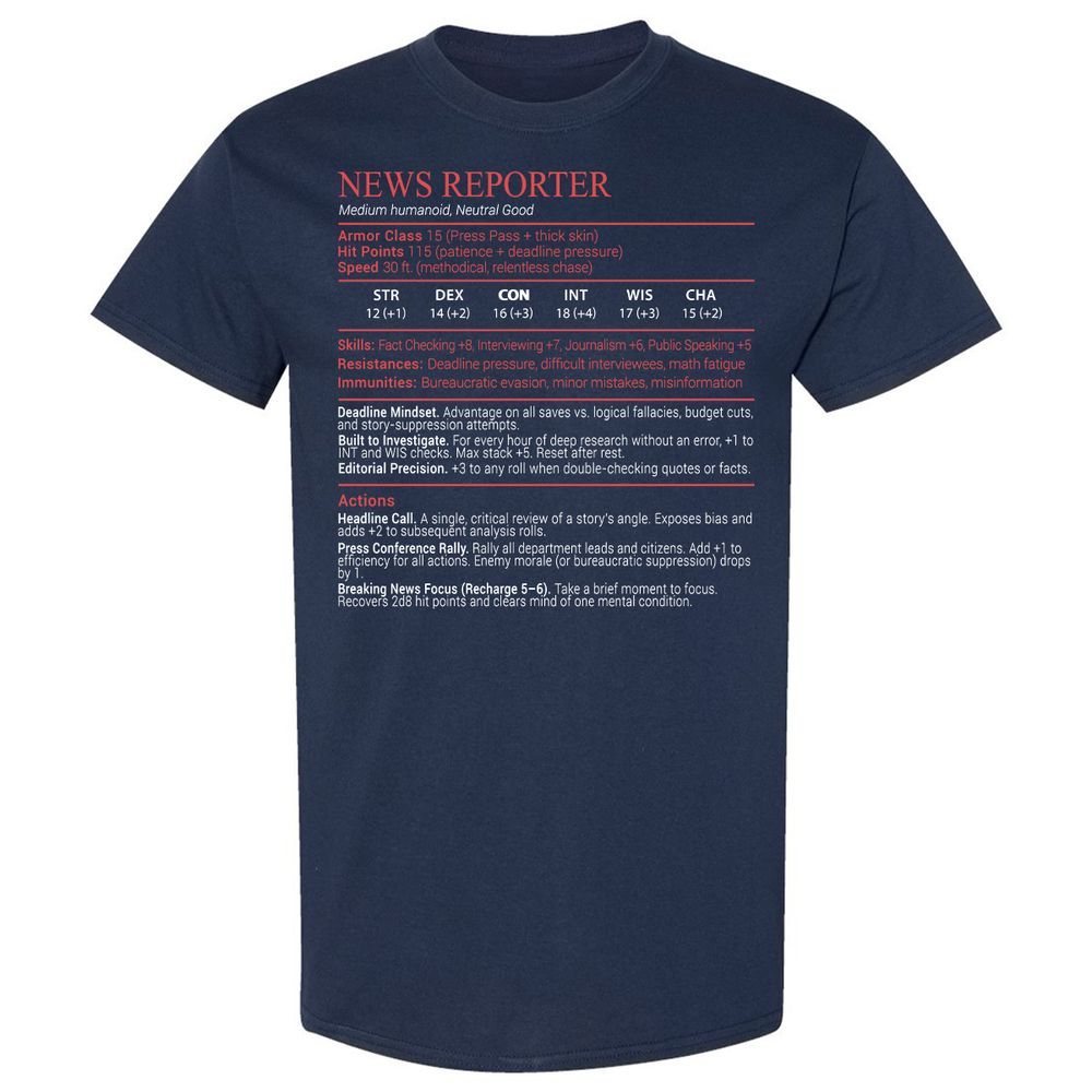 News Reporter Stats Block - Navy - 2