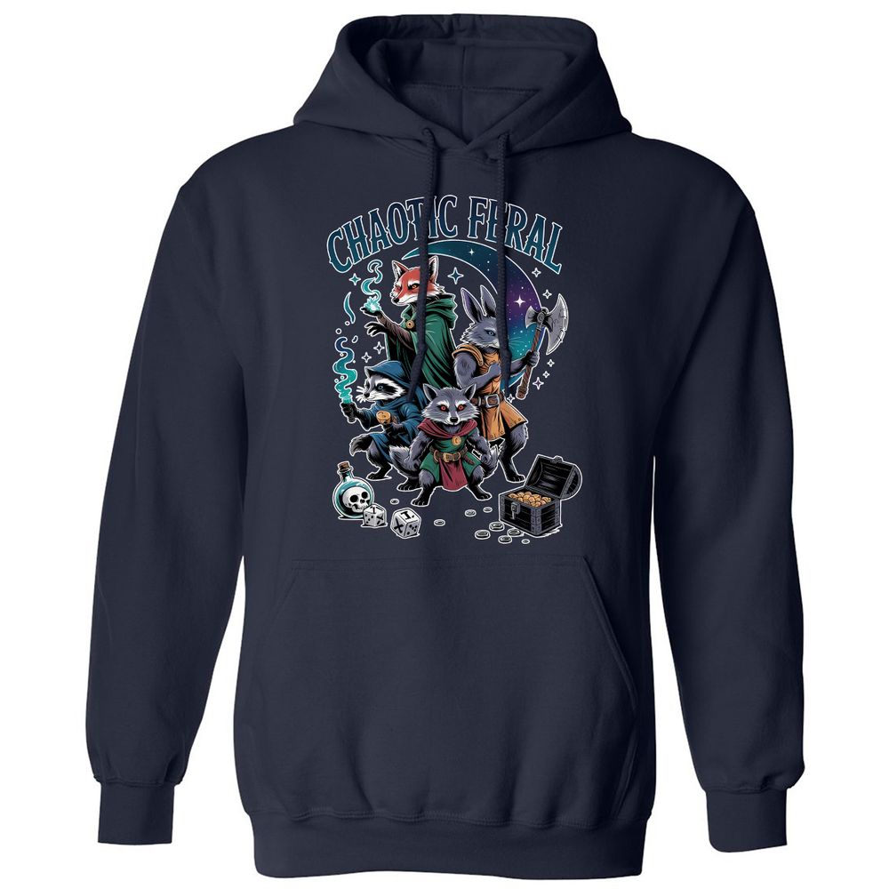 Chaotic Feral Classic Unisex Hoodie - Navy - 2