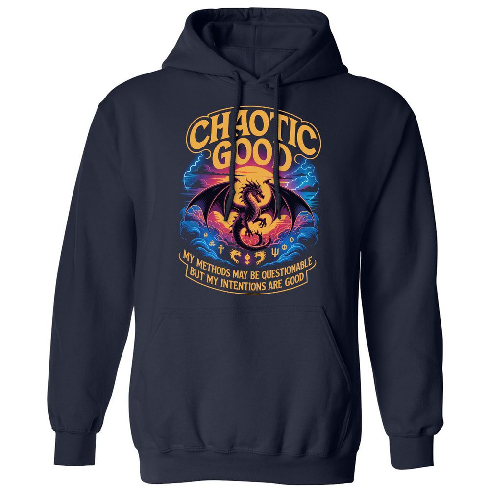 Chaotic Good Classic Unisex Hoodie - Navy - 2