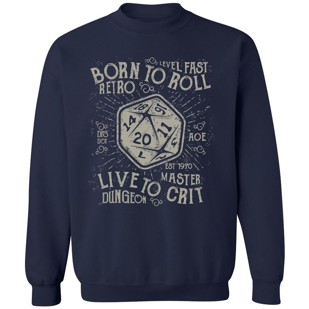 Born To Roll Live To Crit Classic Unisex Sweatshirt - Navy - 2