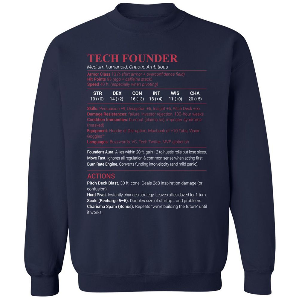Tech Founder Classic Unisex Sweatshirt - Navy - 2