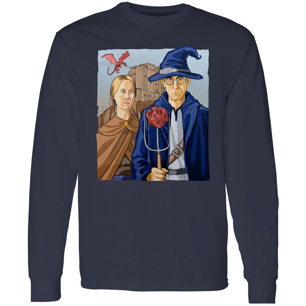 DnD Gothic Long Sleeve T-Shirt - Navy - 2