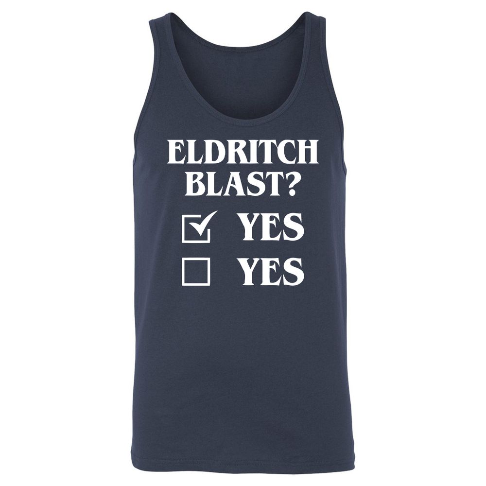 Eldritch Blast Yes Unisex Jersey Tank - Navy - 2