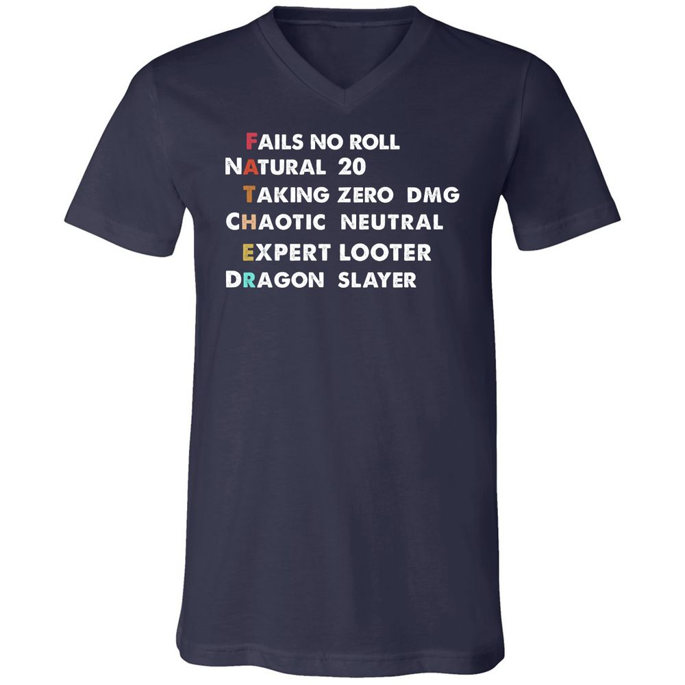 Father D&D Unisex V-Neck T-Shirt - Navy - 2