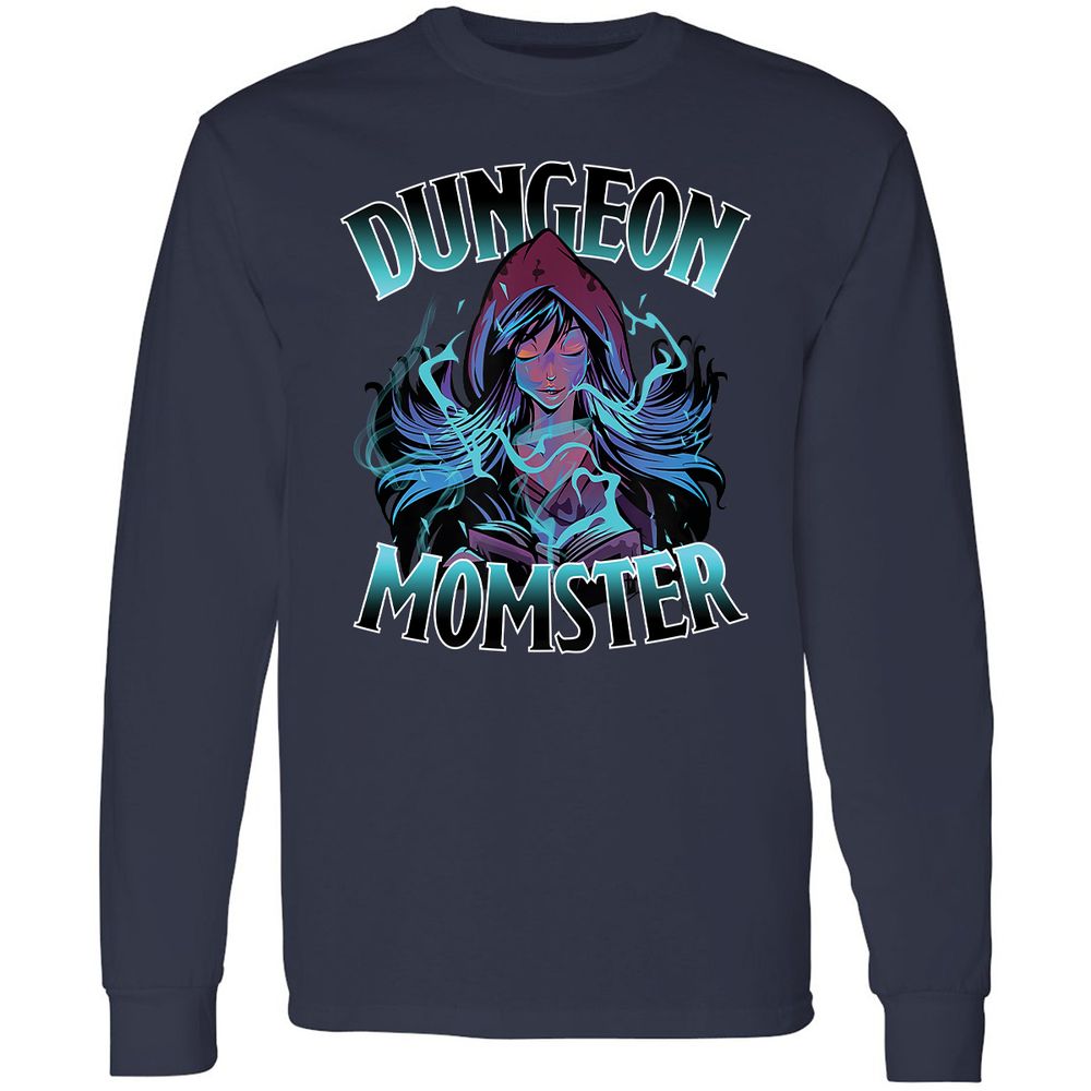 Dungeon Momster Long Sleeve T-Shirt - Navy - 2