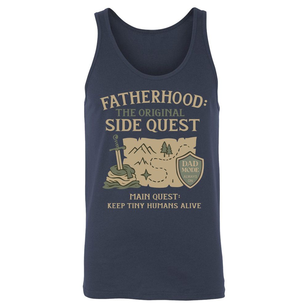 Fatherhood The Original Side Quest Unisex Jersey Tank - Navy - 2