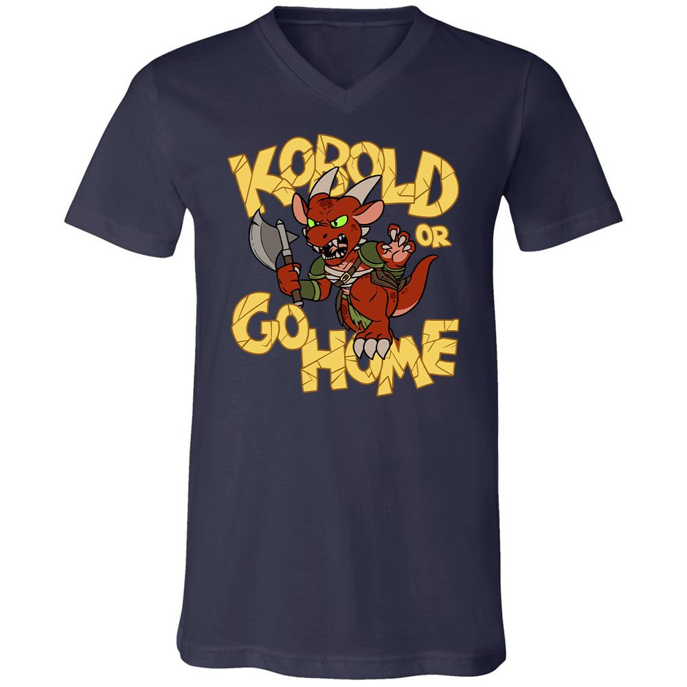 Kobold Or Go Home Unisex V-Neck T-Shirt - Navy - 2