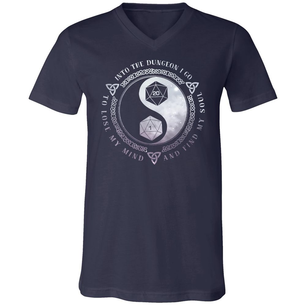 Into The Dungeon I Go Unisex V-Neck T-Shirt - Navy - 2