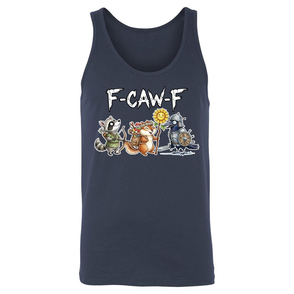 F-CAW-F Adventuring party Unisex Jersey Tank - Navy - 2