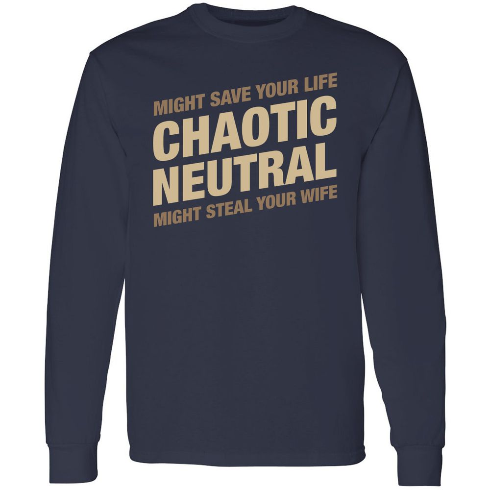 Might Save Your Life Might Steal Your Wife Long Sleeve T-Shirt - Navy - 2