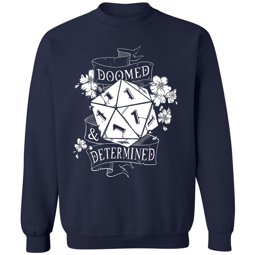 Doomed Determined Classic Unisex Sweatshirt - Navy - 2