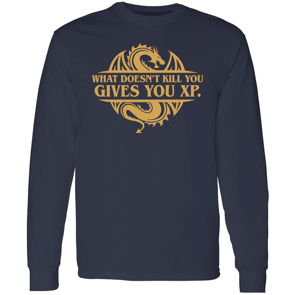 What Doesn't Kill You Gives You XP Long Sleeve T-Shirt - Navy - 2