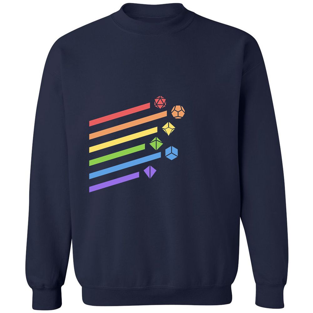 Rainbow Dice Set Classic Unisex Sweatshirt - Navy - 2