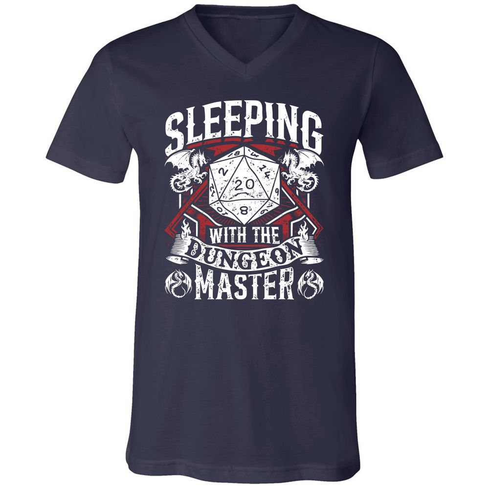 Sleeping With The DM Unisex V-Neck T-Shirt - Navy - 2