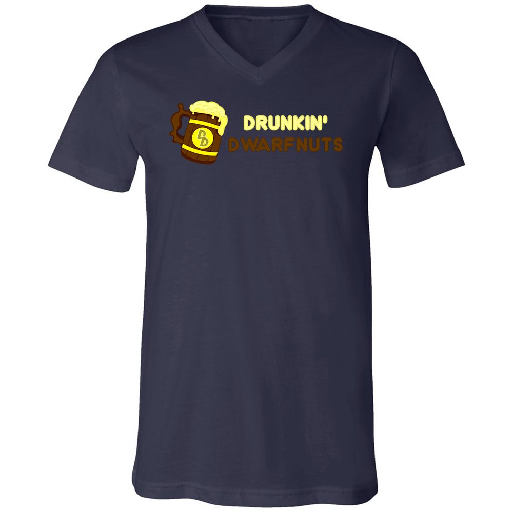 Drunkin' Dwartnuts Unisex V-Neck T-Shirt - Navy - 2