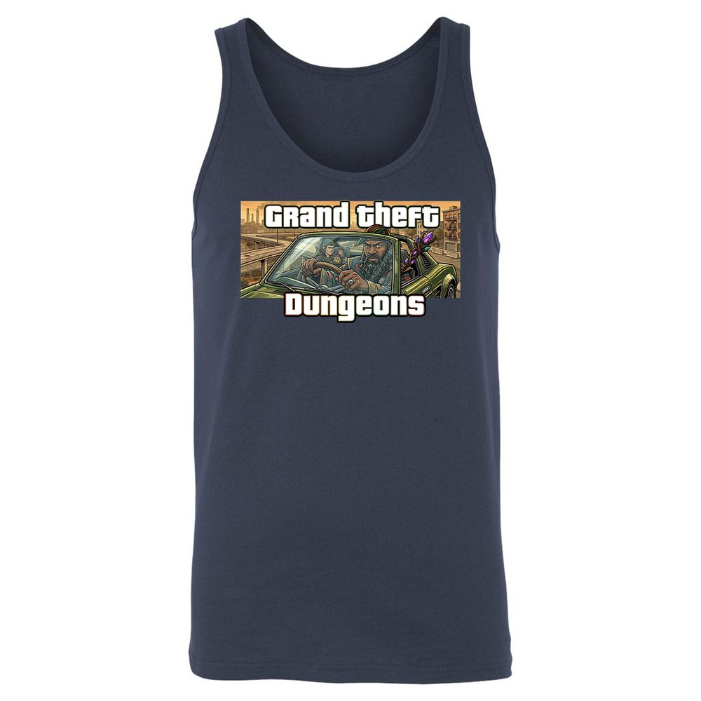 Grand Theft Dungeons Unisex Jersey Tank - Navy - 2