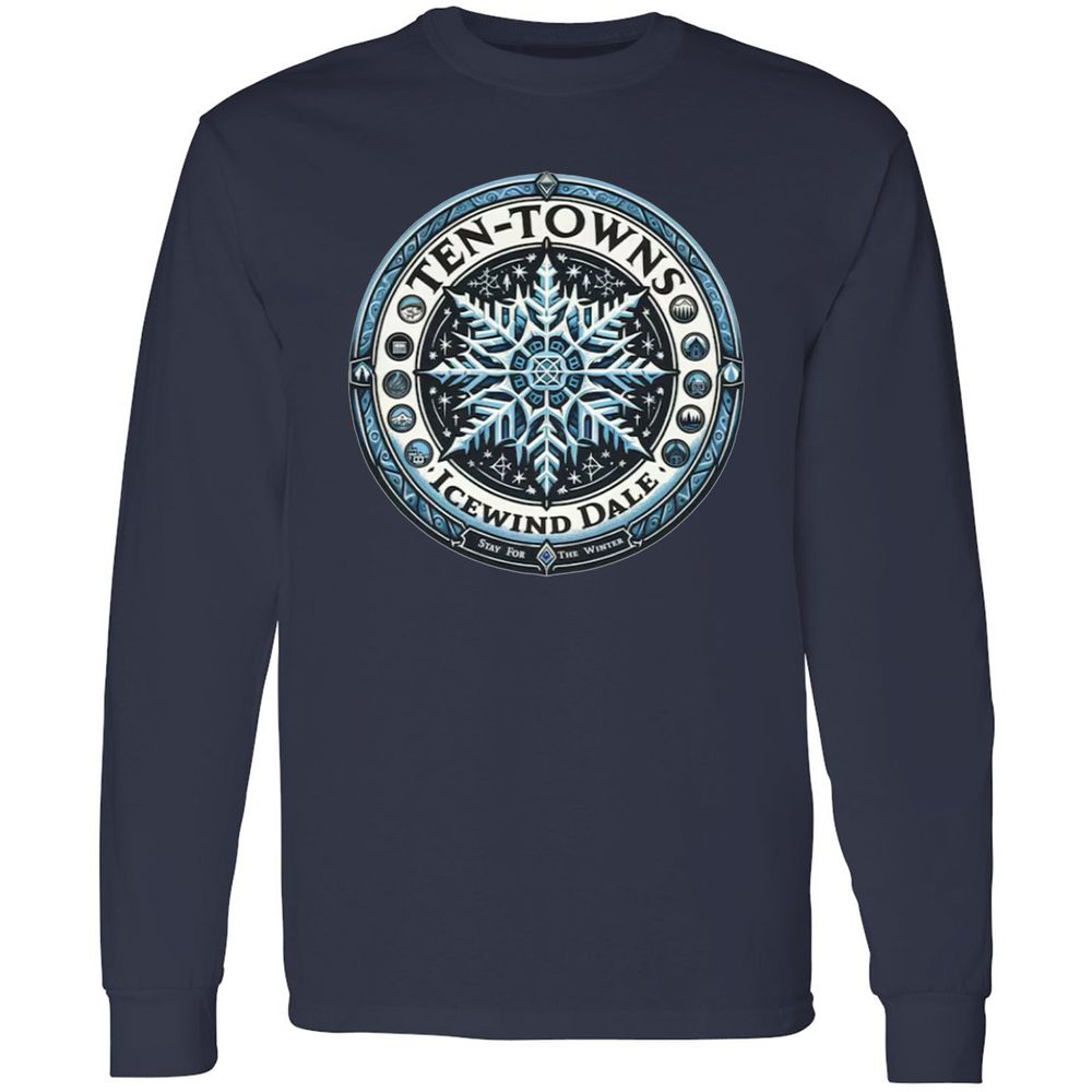 Ten-Towns Icewind Dale Long Sleeve T-Shirt - Navy - 2