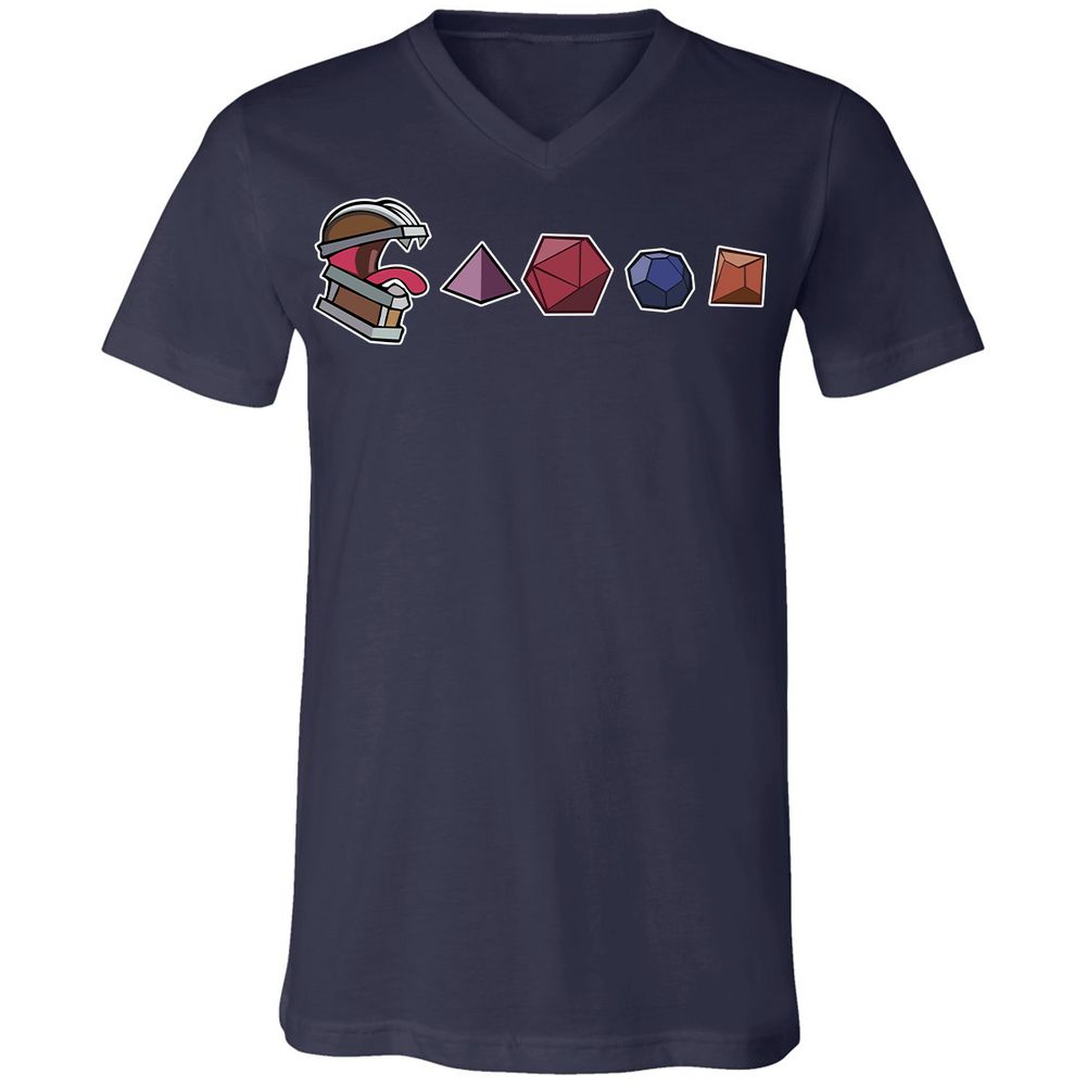 Mimic And Dices Unisex V-Neck T-Shirt - Navy - 2