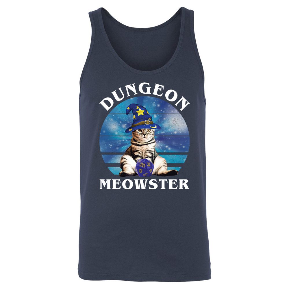 Dungeon Meowster Vintage Unisex Jersey Tank - Navy - 2