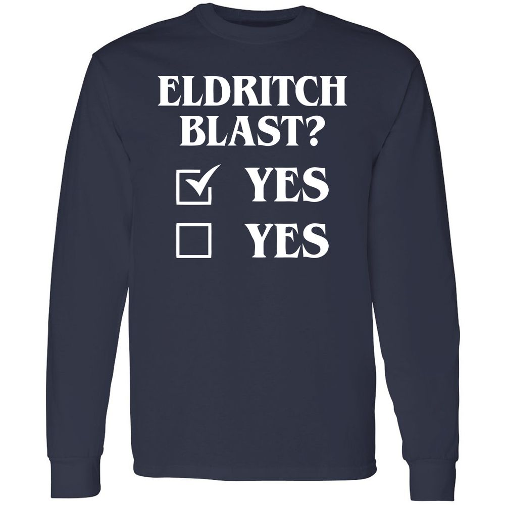 Eldritch Blast Yes Long Sleeve T-Shirt - Navy - 2