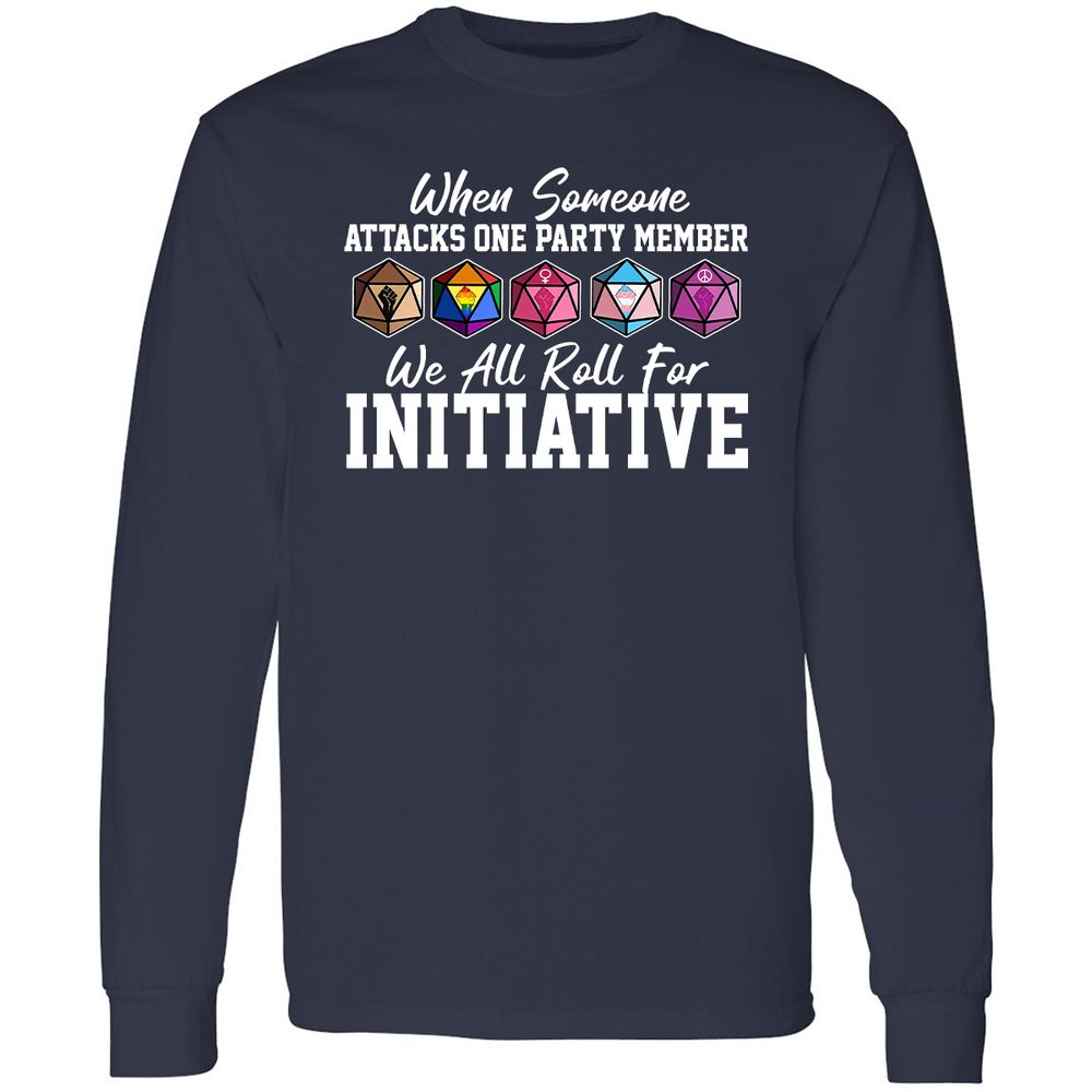 LGBT Roll For Initiative Long Sleeve T-Shirt - Navy - 2
