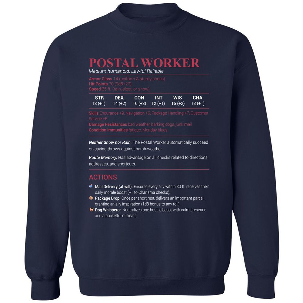 Postal Worker Classic Unisex Sweatshirt - Navy - 2
