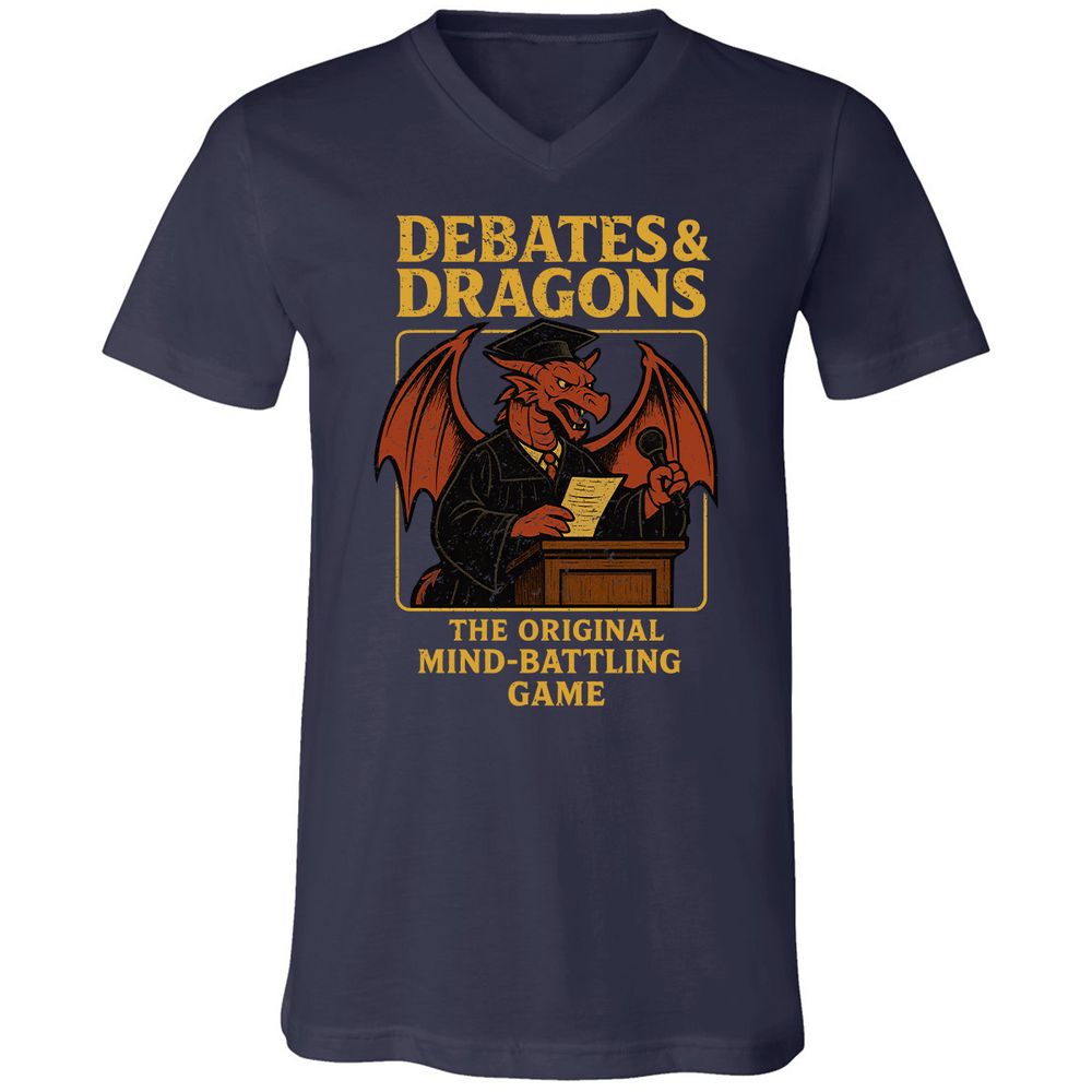 Debates & Dragons Unisex V-Neck T-Shirt - Navy - 2