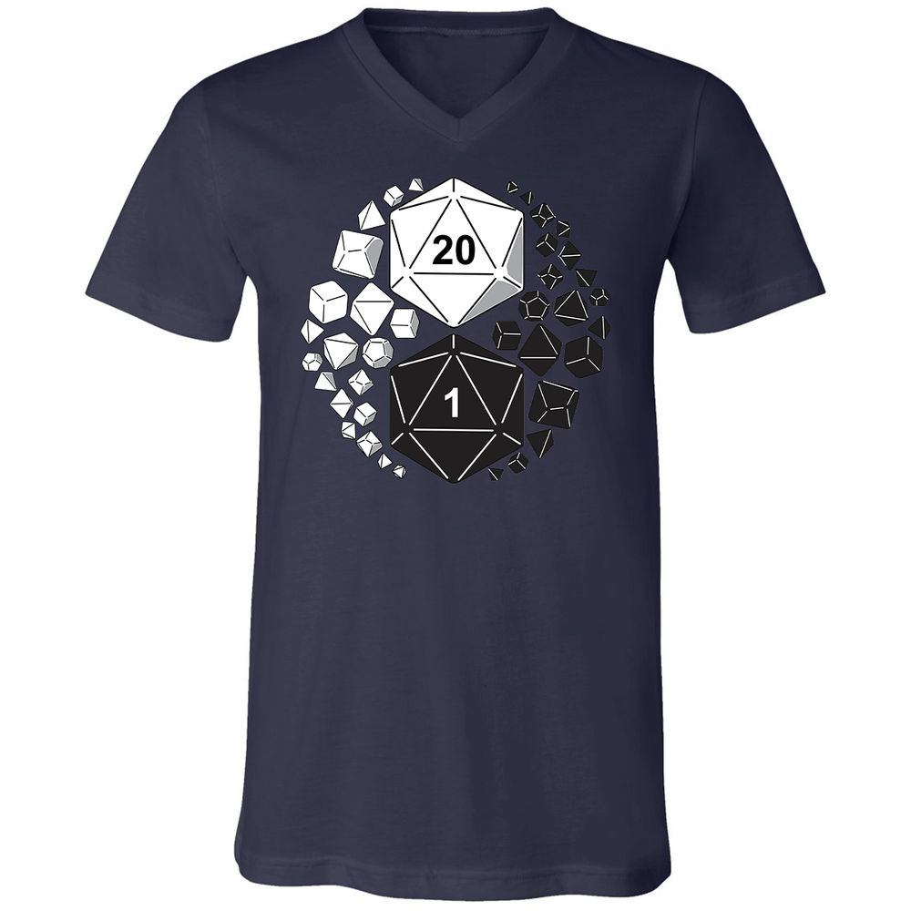 Gaming Yin Yang Unisex V-Neck T-Shirt - Navy - 2