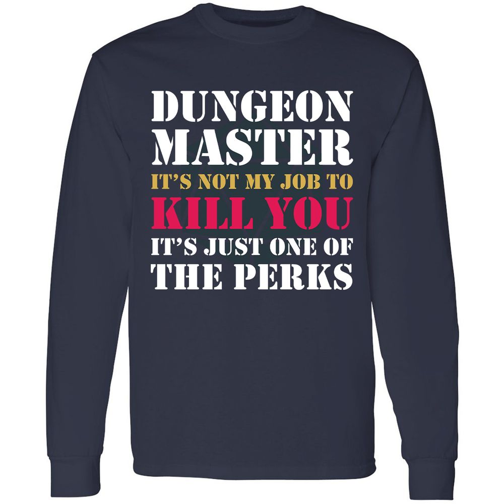 DUNGEON MASTER NOT MY JOB Long Sleeve T-Shirt - Navy - 2