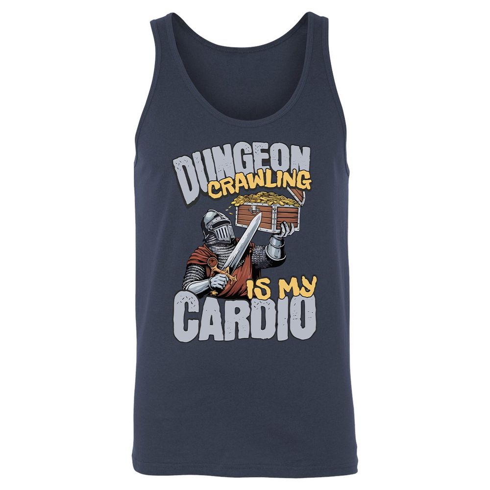 Dungeon Crawling Is My Cardio Unisex Jersey Tank - Navy - 2