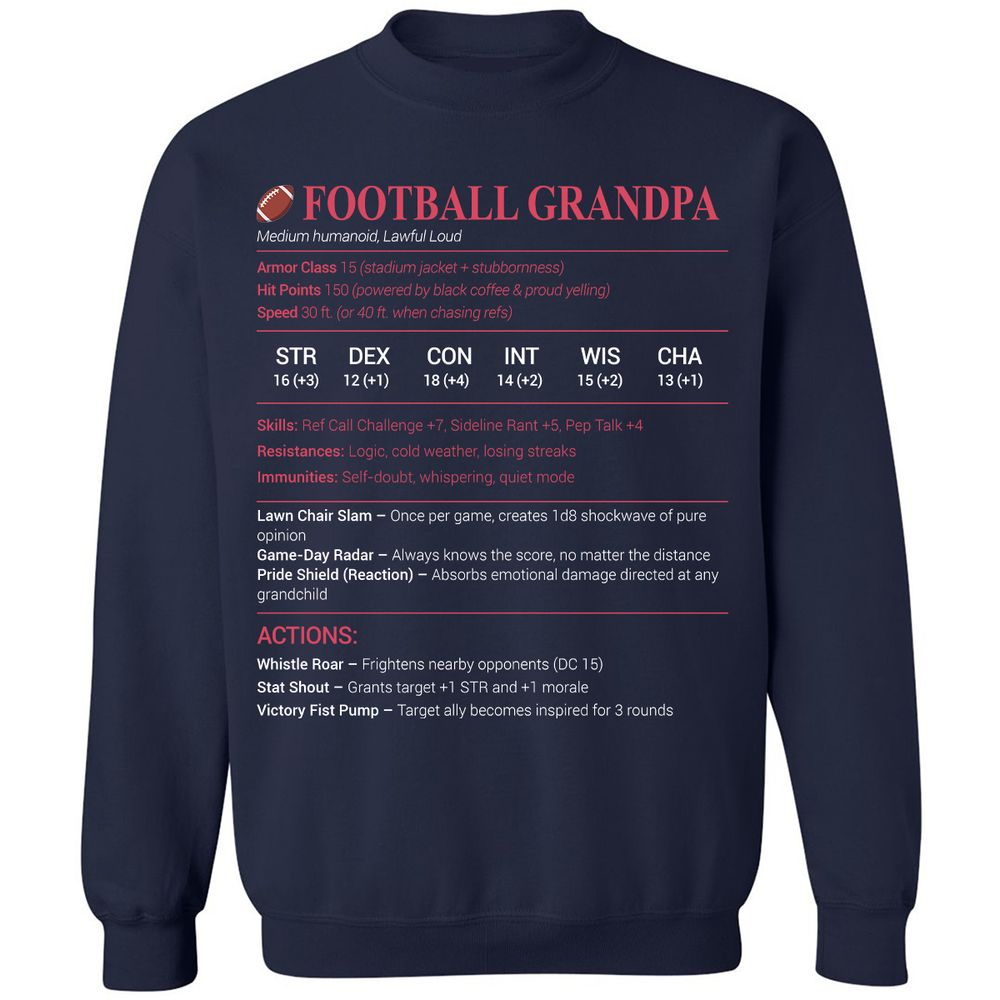 Football Grandpa Classic Unisex Sweatshirt - Navy - 2
