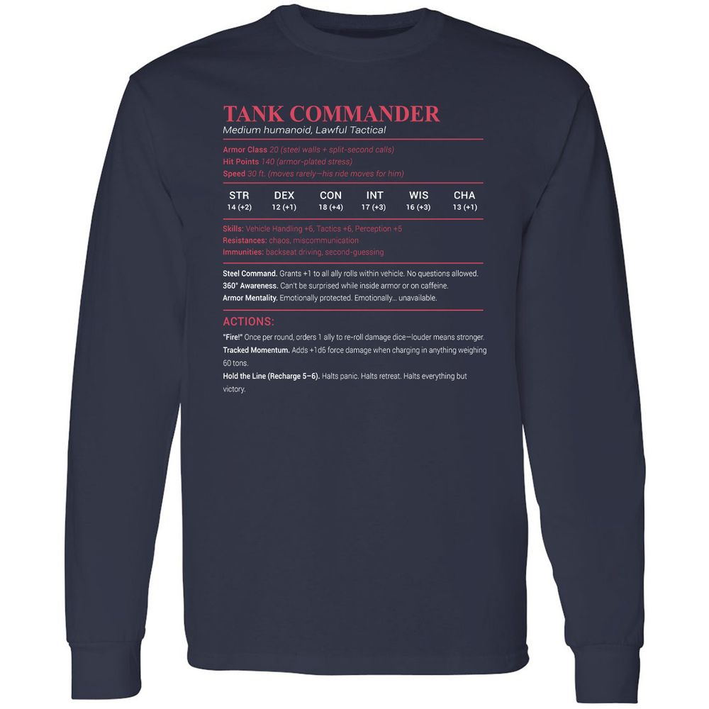 Tank Commander Long Sleeve T-Shirt - Navy - 2