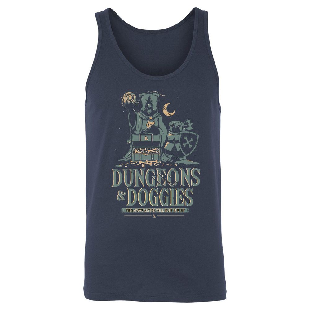 Dungeons & Doggies Unisex Jersey Tank - Navy - 2