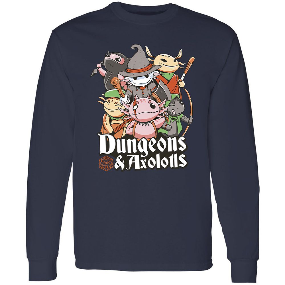 Dungeons And Axolotls Long Sleeve T-Shirt - Navy - 2