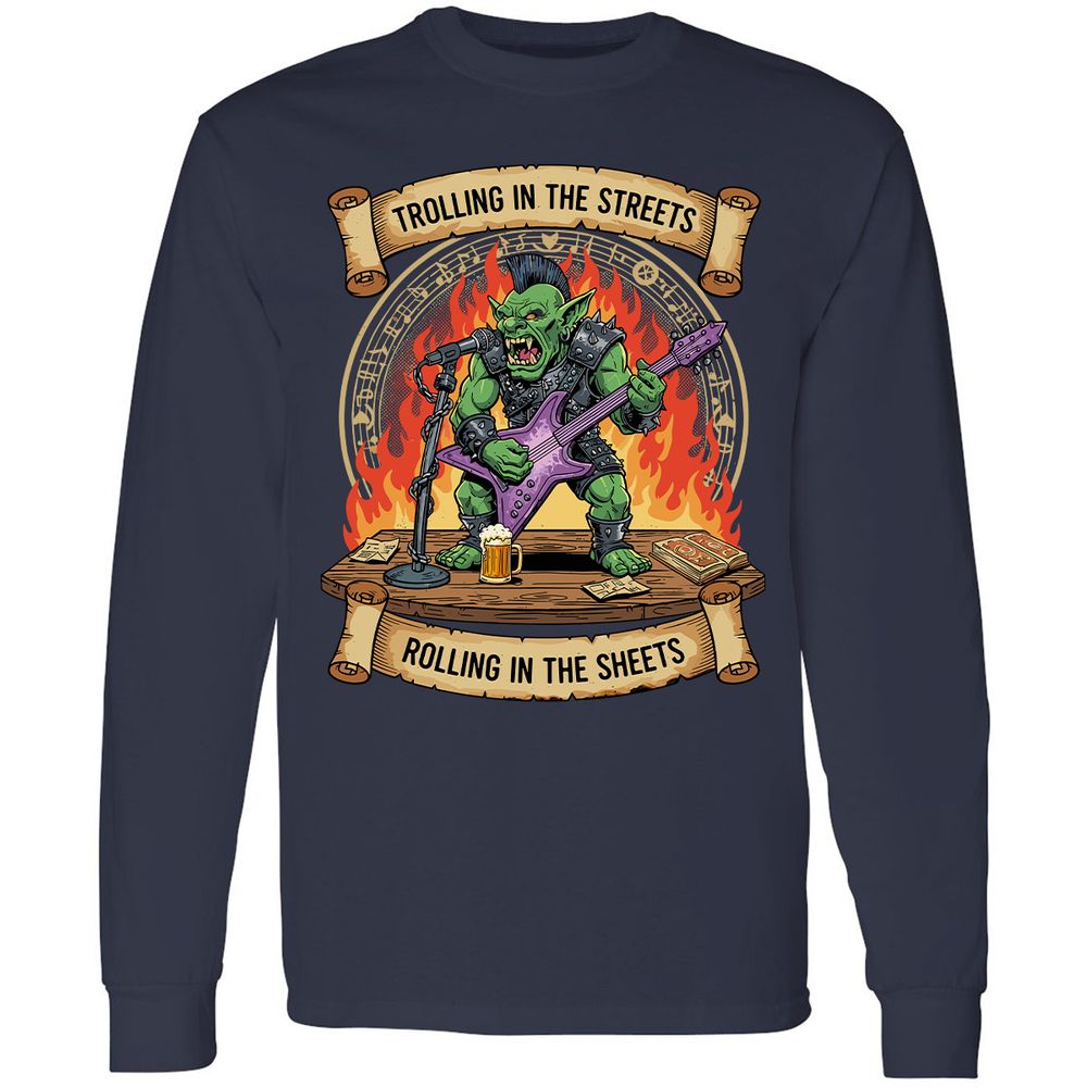 Trolling in the Streets Long Sleeve T-Shirt - Navy - 2