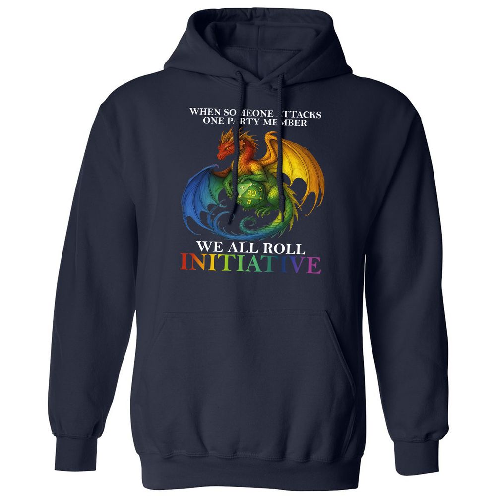 Dragon Roll For Initiative Classic Unisex Hoodie - Navy - 2